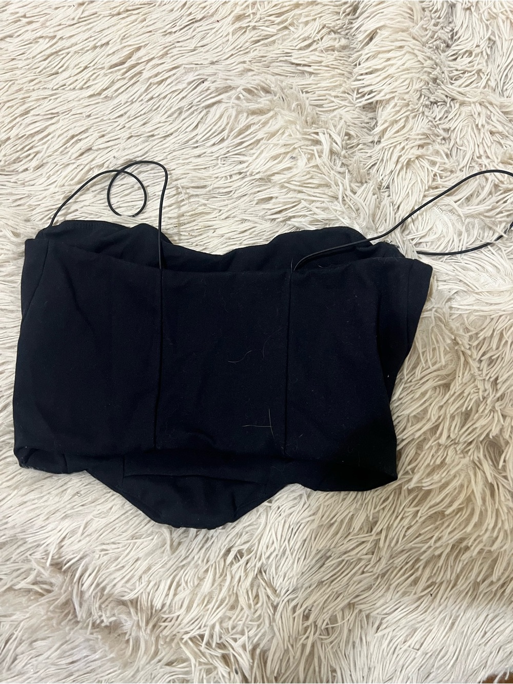 Joah Brown Black Corset Crop Top with Spaghetti Straps - Picture 6 of 6